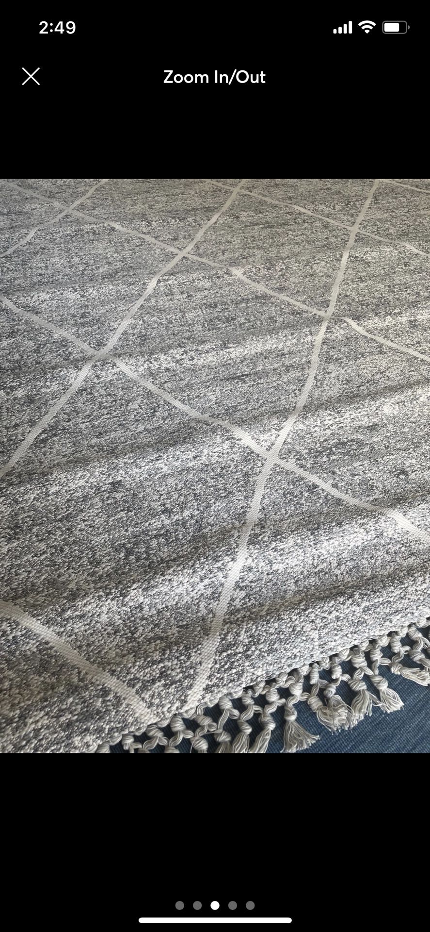 5x7 outdoor silver gray trellis diamond area rug with fringe target brand
