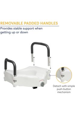 Raised Toilet Seat With Removable Arms