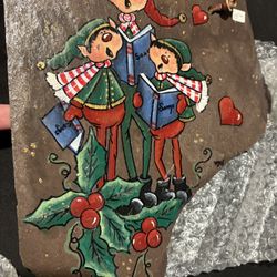 Slate Rock Hand Painted Carolers 