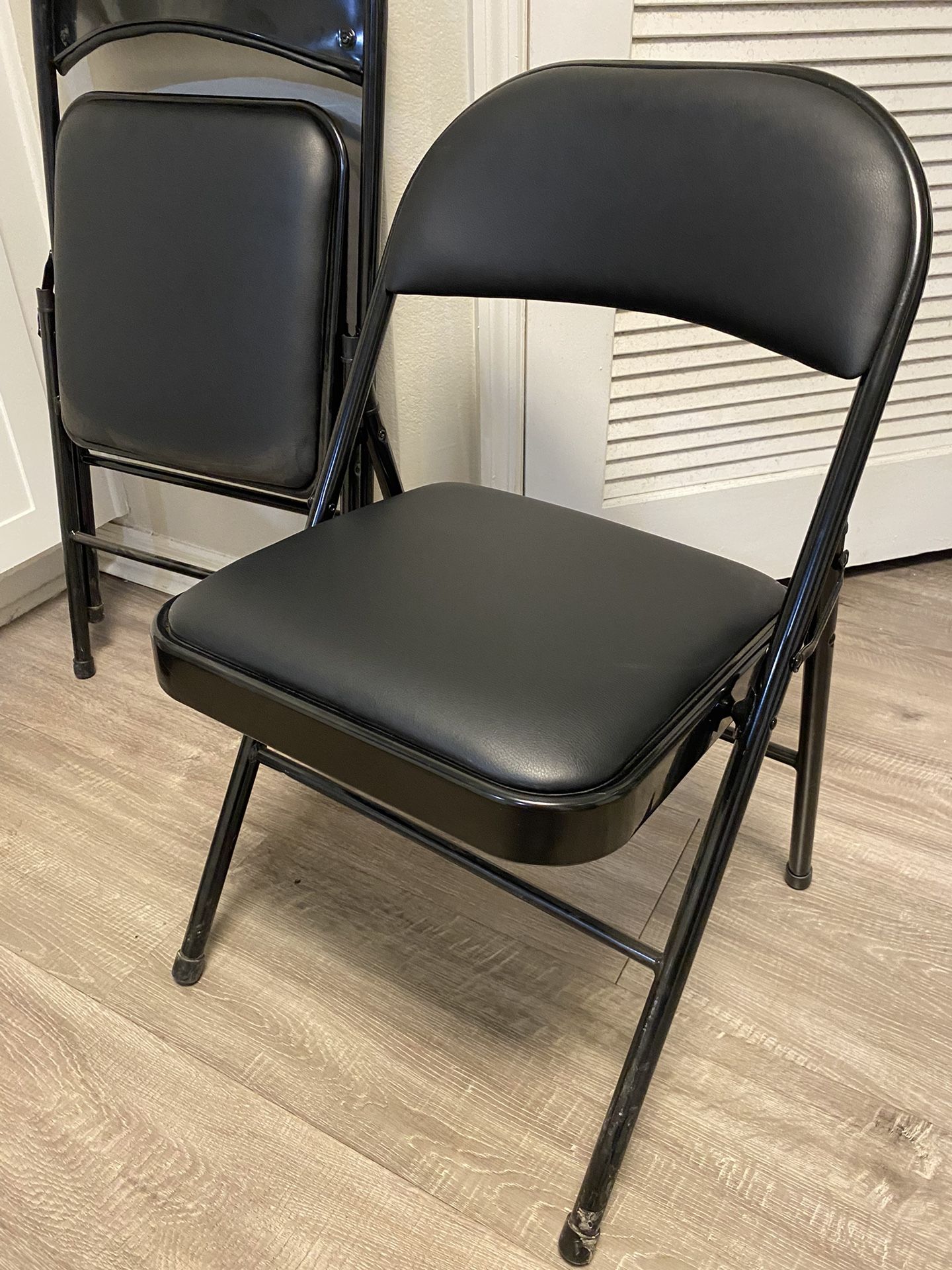 Black Leather Folding Chairs