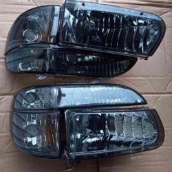 95-01 Ford Explorer Smoked Headlights Luces Micas Faros 