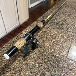 Vintage Two-Piece Custom 5 1/2 Foot Fishing Pole And Reel