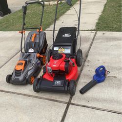 Craftsman self propelled And Tacklife Electric  Chorded lawn mower 
