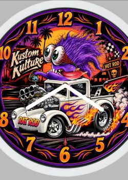 Kustom Kulture Halloween scoundrel angry purple big eyed monster