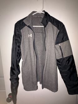 Under Armour Men’s Gray & Black Full Zip Jacket - Medium