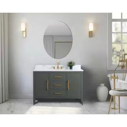 48” Single Sink Bathroom Vanity – Vintage Green with Carrara Top by Vanity Art 
Delivery Available