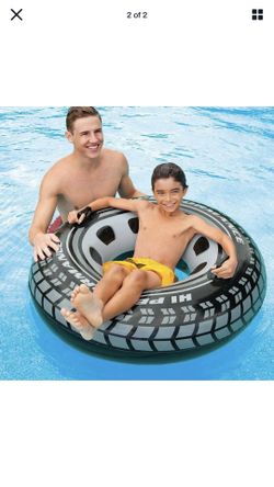 New NIB INTEX Monster Truck Inflatable Tire Tube Pool Float - 45” - With Handles
