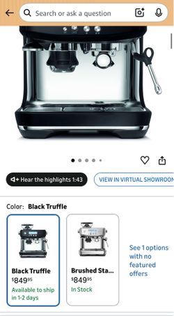 Breville Espresso Machine with Built-In Grinder – Black
