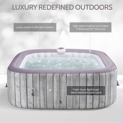 Square outdoor inflatable hot tub