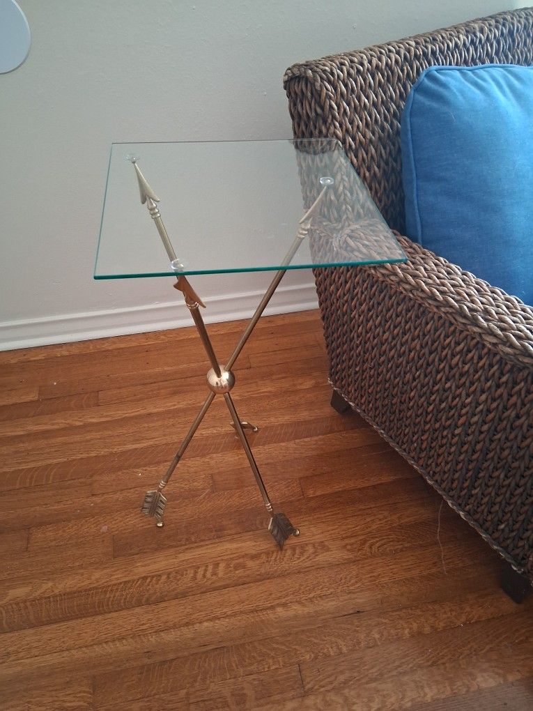 Brass Table With Glass