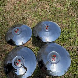 Vintage Porsche Chrome Hubcaps Set of 4 w/ Crest (356 / Early 911) 