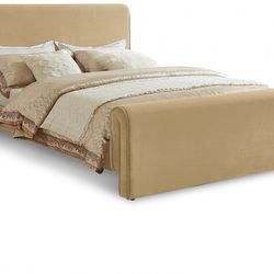 Sloan Camel Velvet Bed


