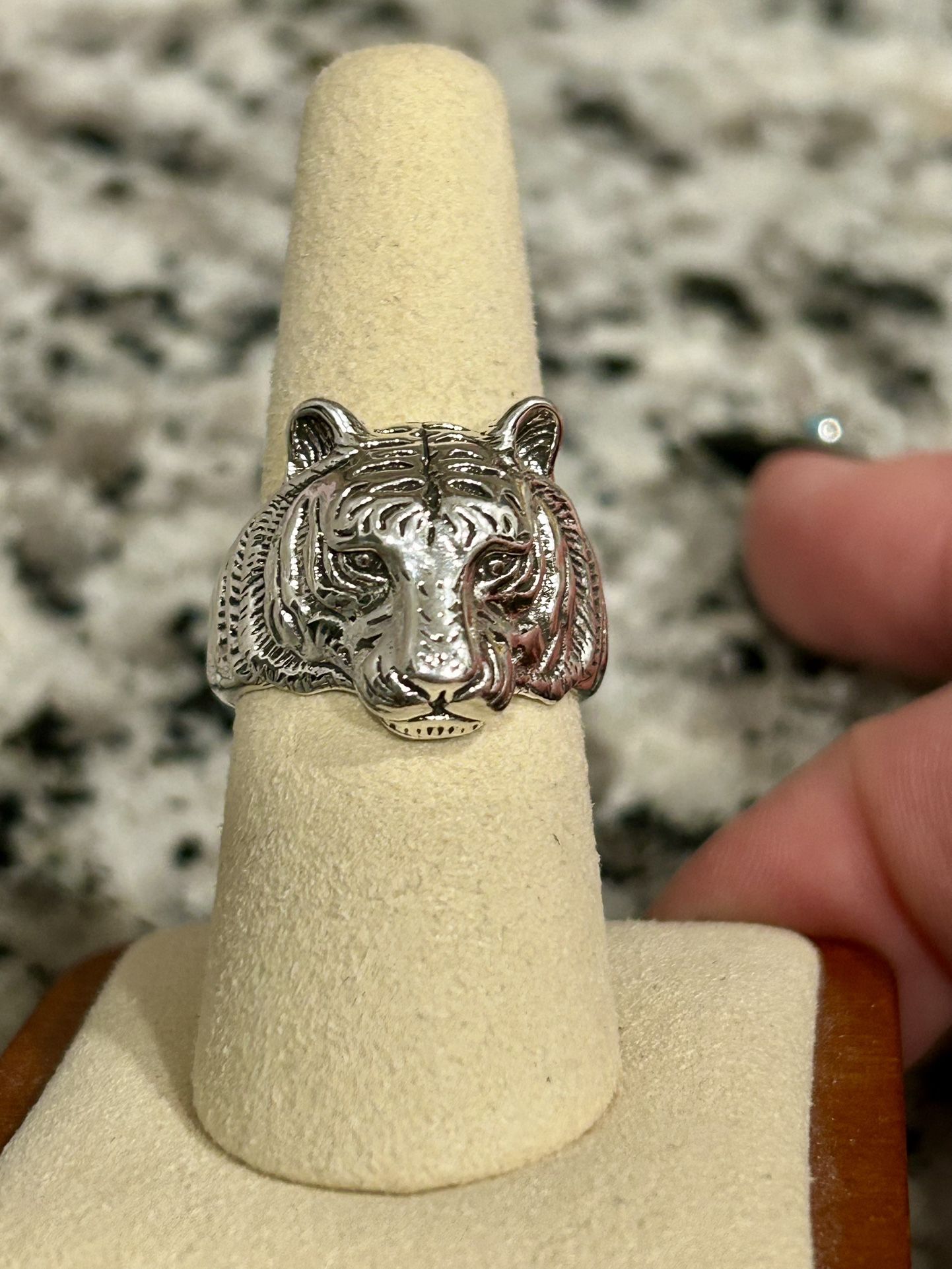 NEW stamped S925 sterling silver tiger ring