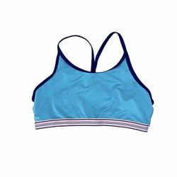 Hanes Girls Medium Sports Bra ComfortFlex Fit Pullover Racerback Straps Blue