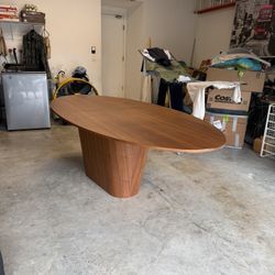 Stunning Mid-Century Modern Walnut Ellipse Dining Table
