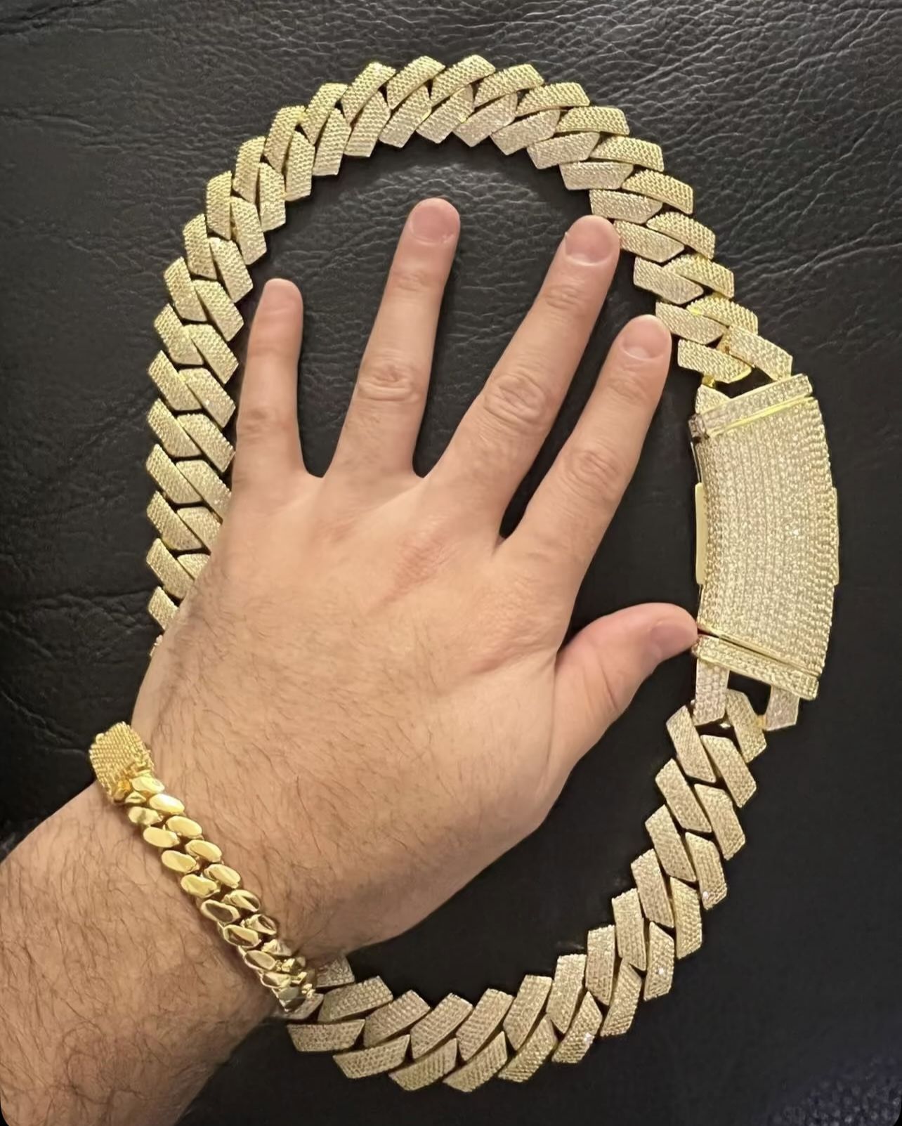 super thick necklace gold finish