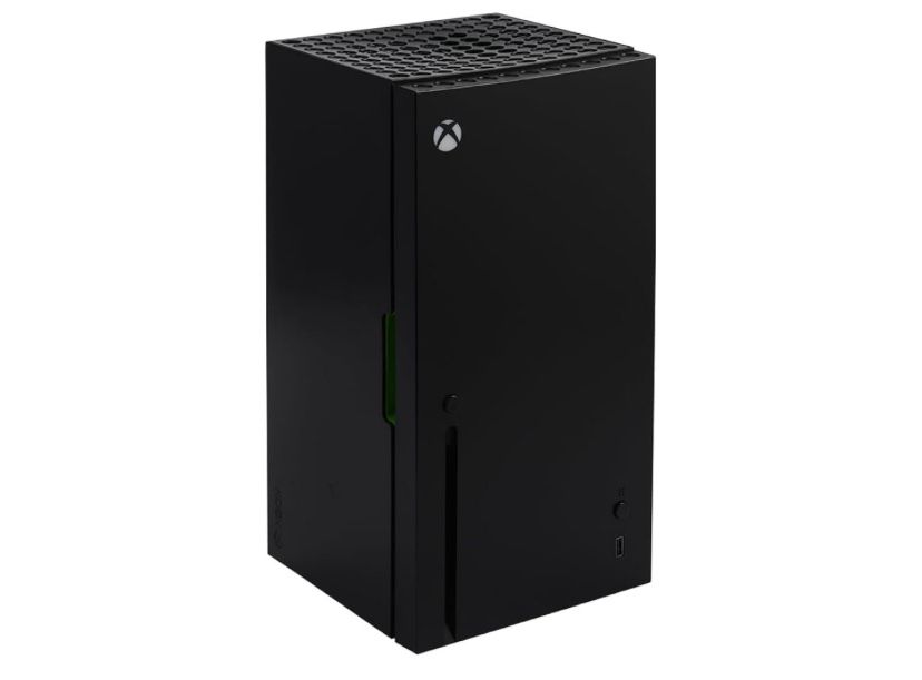 Xbox Series Mini Fridge, 8-Can Cooler, Plug Powered, Thermoelectric, Portable with Snack & Drink Storage for Gamer Room (MINI up to knees height)