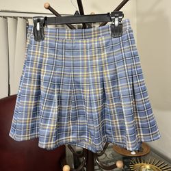 Hippie Rose Blue plaid Varsity Skirt. Size S Schoolgirl Anime