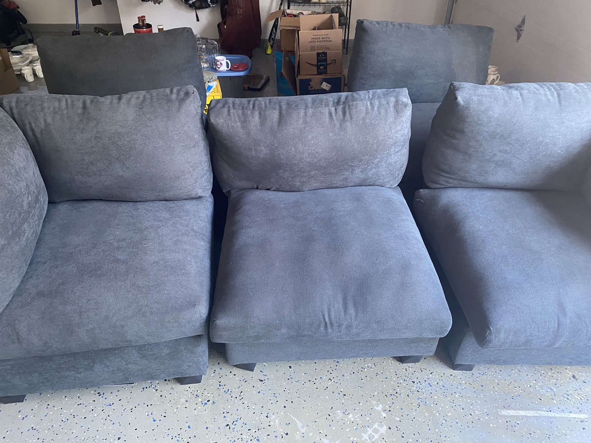 Six Piece Upholstered Interchangeable Sectional