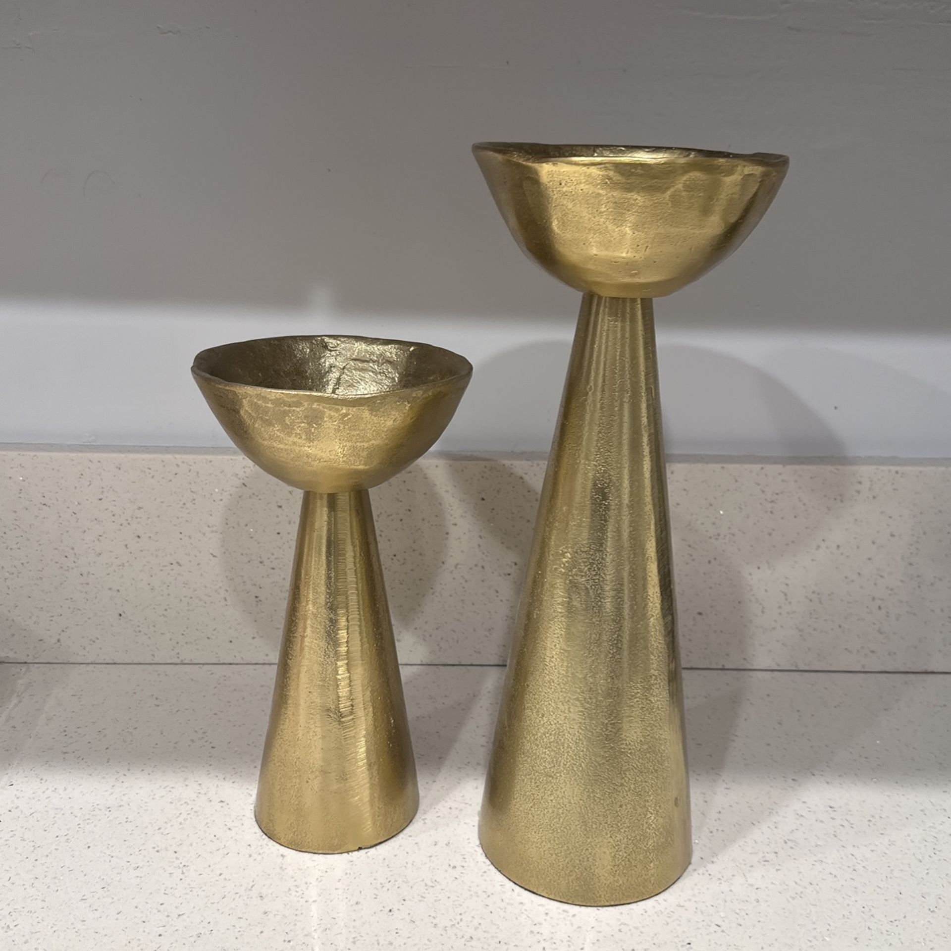 BRAND NEW Potterybarn Brass Candle Holder Set 