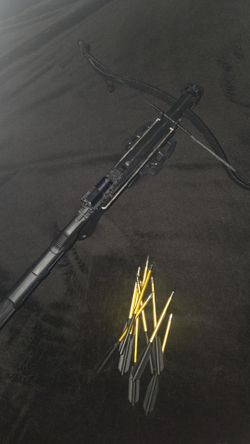 Black Crossbow with Bolts