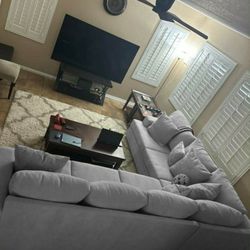 Gray Sectional Couch Sofa 