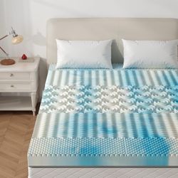 King Mattress Topper 3 Inch - 5-Zone Cooling Gel, CertiPUR-US