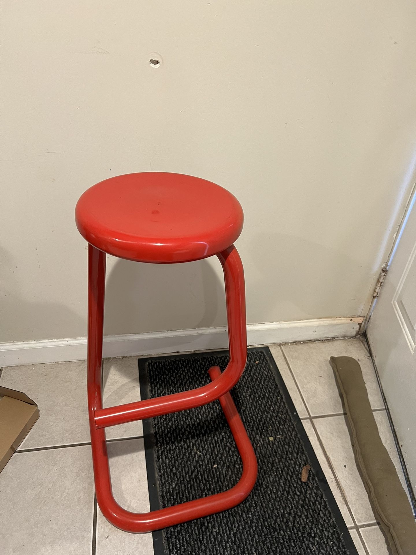 Red 1970s Atomic Mid Century Modern Kinectics Paperclip Bar Stool CANADA
