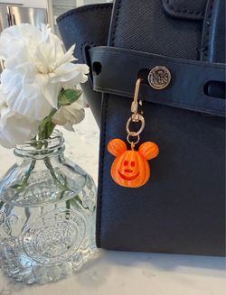 Mickey Mouse Pumpkin Halloween Bag Charm Keychain