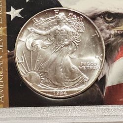 1994 American Silver Eagle Dollar 1 Troy Oz .999 Fine Silver ~ Gem BU