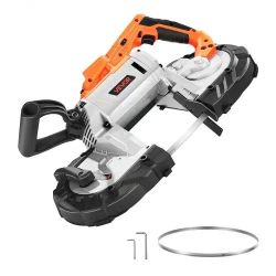 893#20V Portable Band Saw, 5 Inches Deep Cut, 360W Bandsaw with Brushless Motor, Cordless and Compact Portaband, Hang Hooks, 0-120 m/min Variable Spee