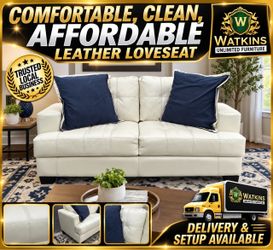 Cream Leather Loveseat – Clean, Comfortable & Ready for a New Home