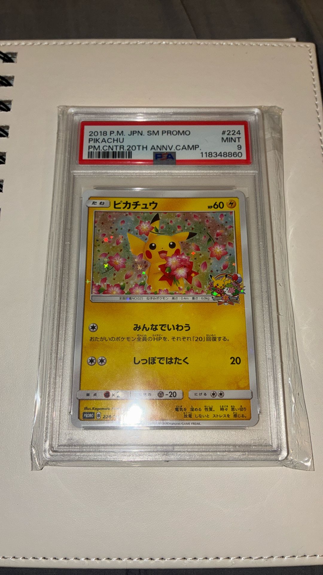 PSA 9 Pokemon Center Japan Pikachu 20th Anniversary Promo