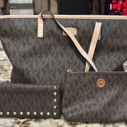 Michael Kors Bag With Pouch And Matching Wallet