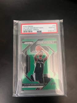 VICTOR WEMBANYAMA RC EMERGENT GREEN PSA 10 2023 PRIZM