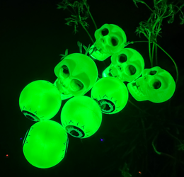 Green Solar Halloween Skull & Eyeball Yard Stake Lights – $4 Each
