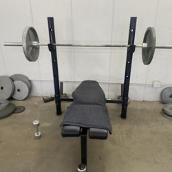 Bench Press / Olympic Barbell /  Barbell Plates 