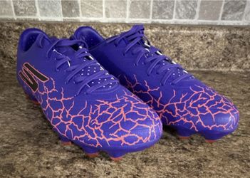 SKECHERS SKX-01 Purple Orange Soccer Cleats Lace Up Plastic Low Top Men