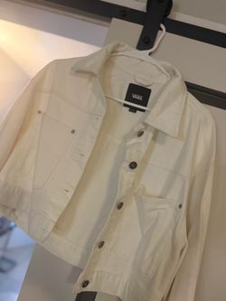 Women’s vans crop oversized jean jacket