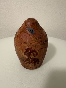 SMALL Primitive Clay Vase Ram Petroglyph