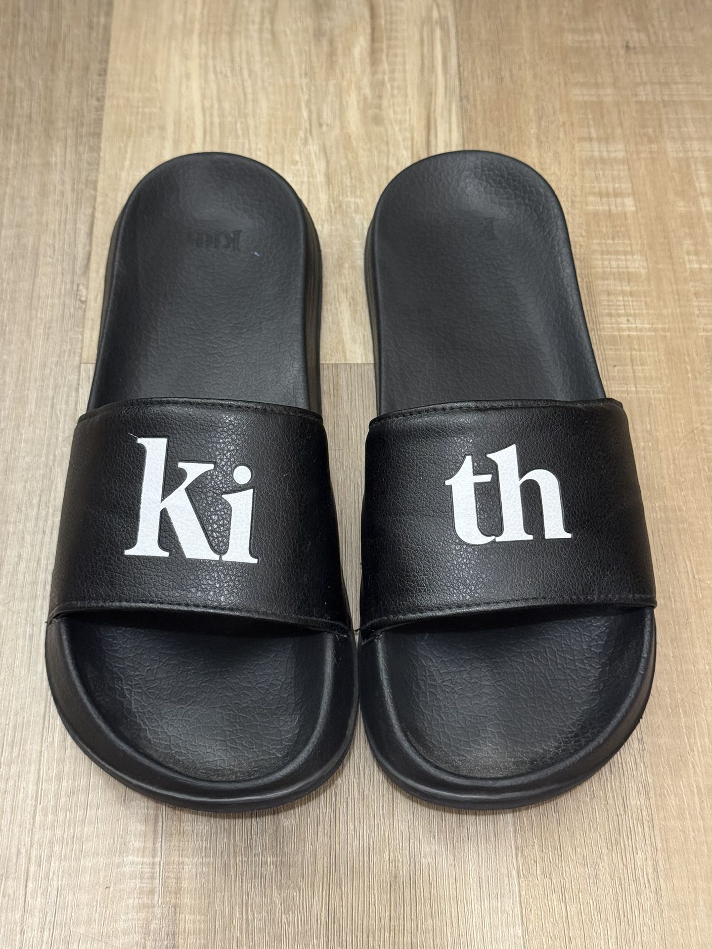 Flip Flops Kith Mens Footwear KITH Slides Black Sz 12 Mens Fits 11