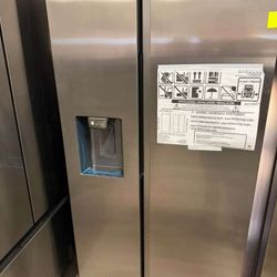 Samsung new stainless steel side by side fridge new with warranty