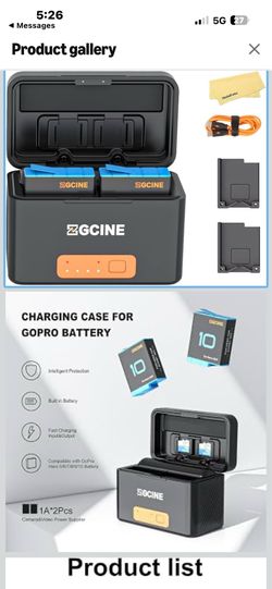 GoPro Hero 12/11/10/9 Charging Case Kit + 2 Batteries - $30 Firm