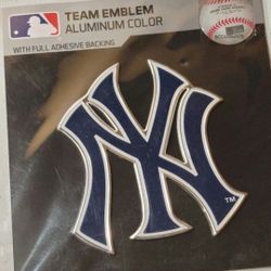 NEW YORK YANKEES HIGH QUALITY ALUMINUM LOGO ADHESIVE BACK
