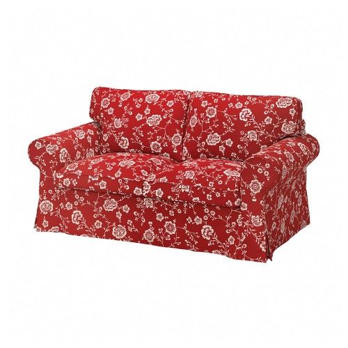 IKEA UPPLAND Loveseat 2-Seat COVER ONLY, Virestad Red/White 304.727.67