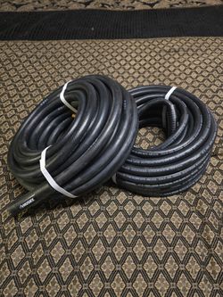 2 HUSKY BLACK RUBBER 3/8 AIR HOSES 50 FT ROLLS NEW