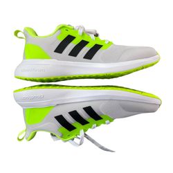 Adidas Kids 7 FortaRun 2.0 K Cloudfoam Running Sneakers Light Gray Green White 