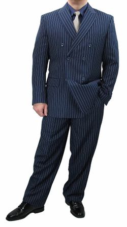 Men's Double Breasted Pinstripe Suit
