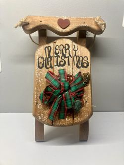 Decorative Wooden Christmas Sled - 12” x 8”