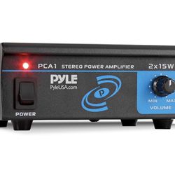 Pyle Home Compact Mini Stereo Power Amplifier 2x15 Watt